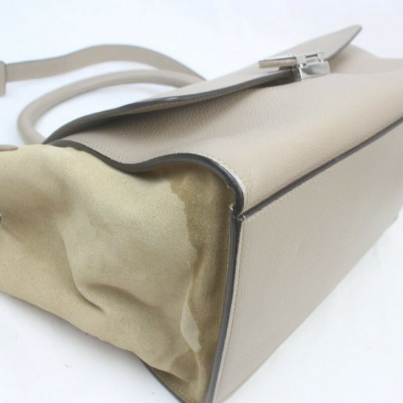AUTHENTIC CELINE Hand Bag Beige Leather suede - Picture 5 of 16
